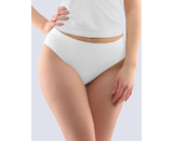 GINA dámské kalhotky klasické, širší bok, bezešvé, jednobarevné Bamboo Cotton 00051P  - bílá  L/XL