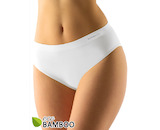 GINA dámské kalhotky klasické, širší bok, bezešvé, jednobarevné Eco Bamboo 00038P  - bílá  L/XL