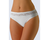 GINA dámské kalhotky klasické, širší bok, šité, s krajkou, jednobarevné  10142P  - bílá  42/44