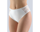 GINA dámské kalhotky klasické, širší bok, šité, s krajkou, jednobarevné  10154P  - bílá  42/44
