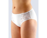 GINA dámské kalhotky klasické, širší bok, šité, s krajkou, jednobarevné Delicate 10115P  - bílá  34/36