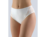 GINA dámské kalhotky klasické, širší bok, šité, s krajkou, jednobarevné Delicate 10189P  - bílá  54/56