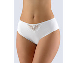 GINA dámské kalhotky klasické, širší bok, šité, s krajkou, jednobarevné La Femme 2 10171P  - bílá  38/40