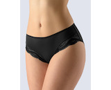 GINA dámské kalhotky klasické, širší bok, šité, s krajkou, jednobarevné La Femme 2 10203P  - černá  38/40