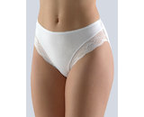 GINA dámské kalhotky klasické, širší bok, šité, s krajkou, jednobarevné Sensuality 10219P  - bílá  46/48