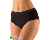 GINA dámské kalhotky klasické mama, větší velikosti, bezešvé, jednobarevné Eco Bamboo 01002P  - černá  L/XL