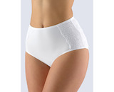 GINA dámské kalhotky klasické vyšší bok, širší bok, šité, s krajkou, jednobarevné La Femme 2 10204P  - bílá  38/40
