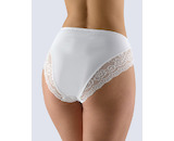 GINA dámské kalhotky klasické vyšší bok, širší bok, šité, s krajkou, jednobarevné La Femme 2 10205P  - bílá  38/40