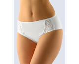 GINA dámské kalhotky klasické vyšší se širokým bokem, širší bok, šité, s krajkou, jednobarevné La Femme 2 10212P  - bílá  38/40