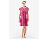 GINA dámské košilka noční dámská krátký rukáv, šité, s potiskem Pyžama 2022 19130P  - cola višňová XL