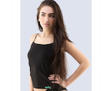 GINA dámské košilka, úzká ramínka, bezešvé, jednobarevné Bamboo Cotton 08019P - černá peprmint L/XL