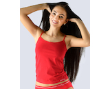 GINA dámské košilka, úzká ramínka, bezešvé, jednobarevné Bamboo Cotton 08019P - třešňová bílá L/XL
