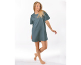 GINA dámské maxitriko dámské krátký rukáv, šité, s potiskem Pyžama 2025 19166P  - tm. šedá jogurtová L