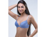 GINA dámské podprsenka vyztužená, vyztužené, šité, s krajkou, jednobarevné La Femme 17004P  - ocelová  75B