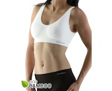 GINA dámské podprsenka sportovní s vycpávkami, bez kostice, bezešvé, jednobarevné Eco Bamboo 07014P - bílá S/M