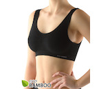 GINA dámské top podprsenkový se širokými ramínky, bez kostice, bezešvé, jednobarevné Eco Bamboo 07016P - černá L/XL