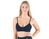GINA dámské podprsenka sportovní s vycpávkami, bez kostice, bezešvé, jednobarevné Eco Bamboo 07021P  - lékořice tomato L/XL