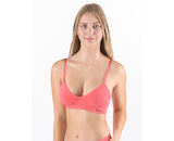 GINA dámské podprsenka sportovní s vycpávkami, bez kostice, bezešvé, jednobarevné Eco Bamboo 07021P  - tomato lékořice L/XL