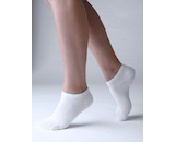 GINA dámské ponožky kotníčkové, bezešvé, jednobarevné Bambusové ponožky 82005P - bílá 35/38