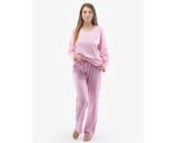 GINA dámské pyžamo dlouhé dámské, šité, s potiskem Pyžama 2022 19141P  - cukrová hvozdíková S
