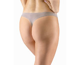 GINA dámské tanga boková, úzký bok, bezešvé, bokové, jednobarevné Eco Bamboo 05013P  - šedohnědá  L/XL