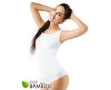 GINA dámské tílko prodloužené, širší ramínka, bezešvé, jednobarevné Eco Bamboo 08025P  - bílá  S/M