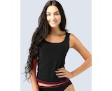 GINA dámské tílko, širší ramínka, bezešvé Bamboo Cotton 08020P  - černá bordo L/XL