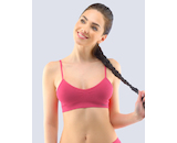 GINA dámské top podprsenkový s úzkými ramínky, úzká ramínka, bezešvé, jednobarevné Bamboo PureLine 07010P  - purpurová  L/XL