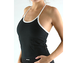 GINA dámské top, úzká ramínka, šité  98006P  - černá bílá L