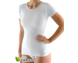 GINA dámské tričko s krátkým rukávem, krátký rukáv, bezešvé, jednobarevné Eco Bamboo 08027P  - bílá  L/XL