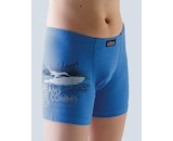 GINA dětské boxerky s delší nohavičkou chlapecké, delší nohavička, šité, s potiskem 64002P - atlantic 146