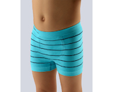 GINA dětské boxerky s kratší nohavičkou chlapecké, kratší nohavička, bezešvé Bamboo Cotton 25997P - tm. tyrkysová lékořice M