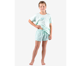 GINA dětské pyžamo krátké dívčí, šité, s potiskem Pyžama 2022 29008P  - aqua akvamarín 140/146