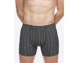 GINA pánské boxerky delší nohavička, šité  74183P  - černá tm. šedá 50/52