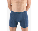 GINA pánské boxerky delší nohavička, šité, s potiskem  74172P  - tm. šedá aqua 50/52