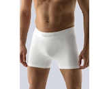 GINA pánské boxerky s delší nohavičkou, delší nohavička, bezešvé, jednobarevné Bamboo PureLine 54004P  - bílá  L/XL
