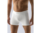 GINA pánské boxerky delší nohavička, bezešvé, jednobarevné Bamboo PureLine 54004P - bílá L/XL