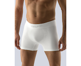 GINA pánské boxerky delší nohavička, bezešvé, jednobarevné Bamboo PureLine 54004P - bílá XL/XXL
