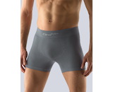 GINA pánské boxerky s delší nohavičkou, delší nohavička, bezešvé, jednobarevné Bamboo PureLine 54004P  - tm. šedá  L/XL