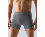 GINA pánské boxerky delší nohavička, bezešvé, jednobarevné Bamboo PureLine 54004P - tm. šedá S/M