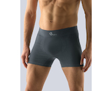 GINA pánské boxerky s delší nohavičkou, delší nohavička, bezešvé, jednobarevné Bamboo Soft 54006P - tm. šedá M/L