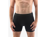 GINA pánské boxerky delší nohavička, šité, jednobarevné Eco Bamboo 74160P - černá 54/56
