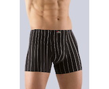 GINA pánské boxerky s delší nohavičkou, delší nohavička, šité Marek 74087P - černá šedá 58/60