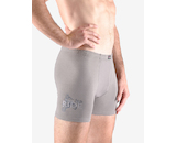 GINA pánské boxerky delší nohavička, šité, s potiskem 74145P - šedá tm. šedá 58/60