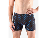 GINA pánské boxerky s delší nohavičkou, delší nohavička, šité, s potiskem  74146P  - černá atlantic 50/52