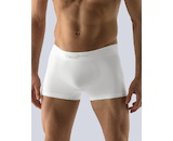 GINA pánské boxerky s kratší nohavičkou, kratší nohavička, bezešvé, jednobarevné Bamboo PureLine 53004P  - bílá  L/XL