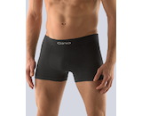 GINA pánské boxerky s kratší nohavičkou, kratší nohavička, bezešvé, jednobarevné MicroBavlna 53000P  - černá  M/L