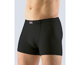 GINA pánské boxerky s kratší nohavičkou, kratší nohavička, šité, jednobarevné Bamboo Classic 73032P - černá 50/52