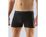 GINA pánské boxerky s kratší nohavičkou, kratší nohavička, šité, jednobarevné Bamboo Classic 73105P  - černá  50/52