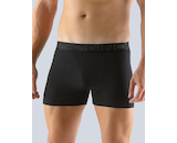 GINA pánské boxerky s kratší nohavičkou, kratší nohavička, šité, jednobarevné Bamboo Classic 73105P - černá 50/52
